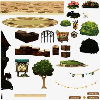 卡通宫殿抽象树木 庭院装饰免抠