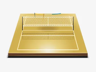 矢量金色网球赛场免抠