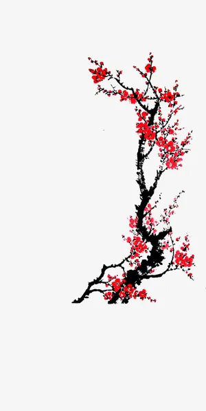 中国元素桃花免抠