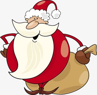 冬日红色卡通圣诞老人免抠
