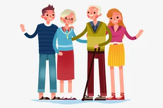 亲人插画素材免抠