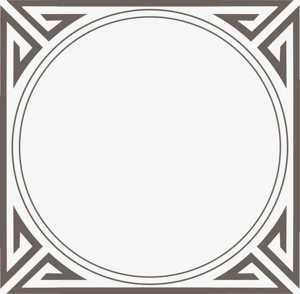 古典方形边框设计免抠