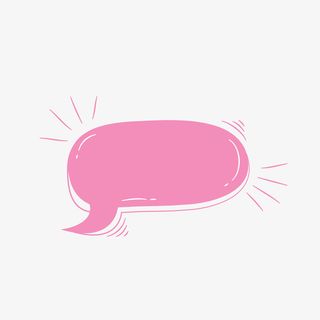 粉色卡通对话框矢量图免抠