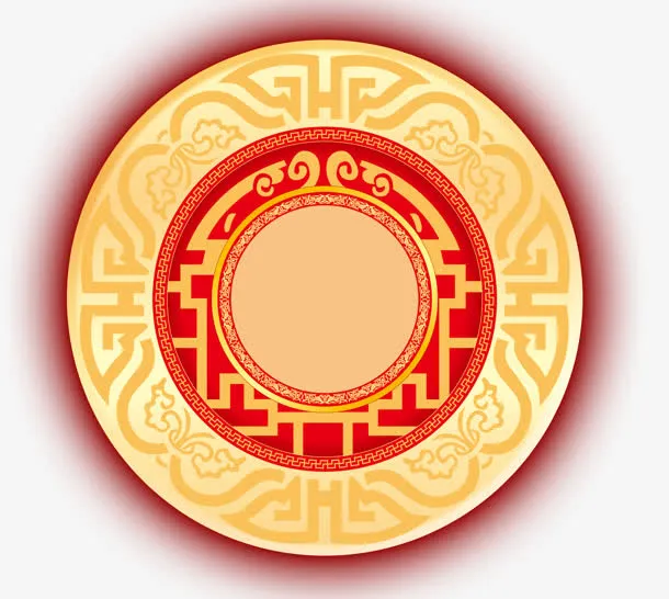 中国分复古边框纹理免抠