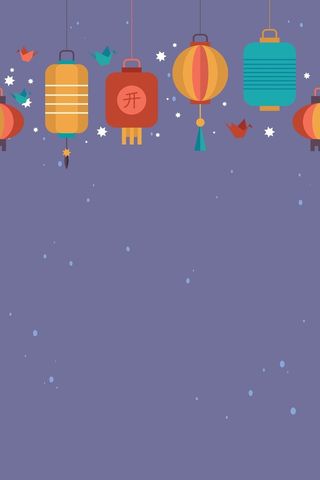 扁平灯笼紫色简约清新背景高清