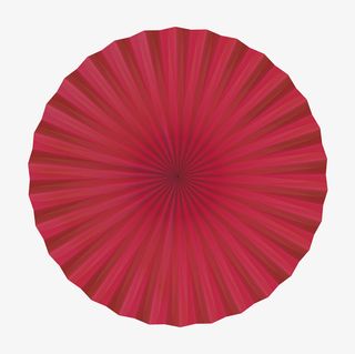 红色圆形微立体图案折纸免抠