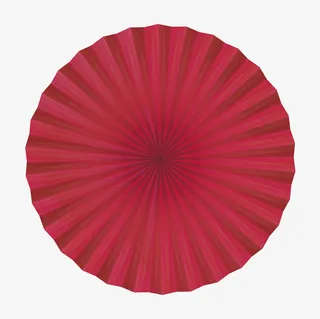 红色圆形微立体图案折纸免抠