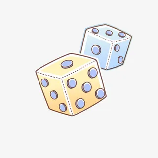 手绘卡通色子图形免抠