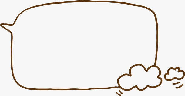 手绘可爱线条白云对话框免抠