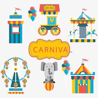 彩色游乐园元素矢量素材免抠