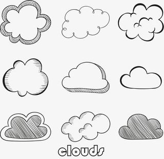 9款手绘云朵设计免抠