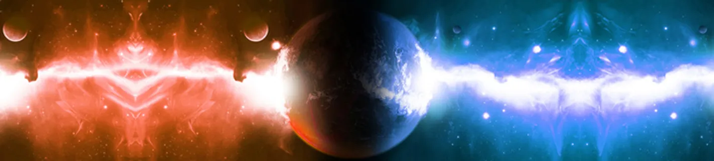 星球对决红色蓝色海报背景高清