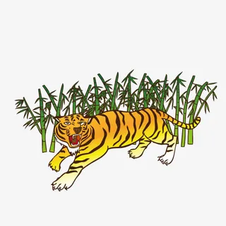 卡通花纹老虎免抠