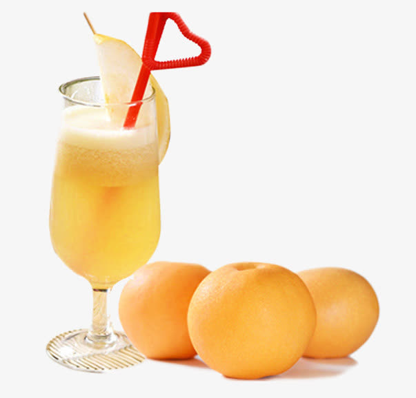 美味的雪梨汁素材图片免抠