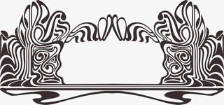 黑色植物框架免抠