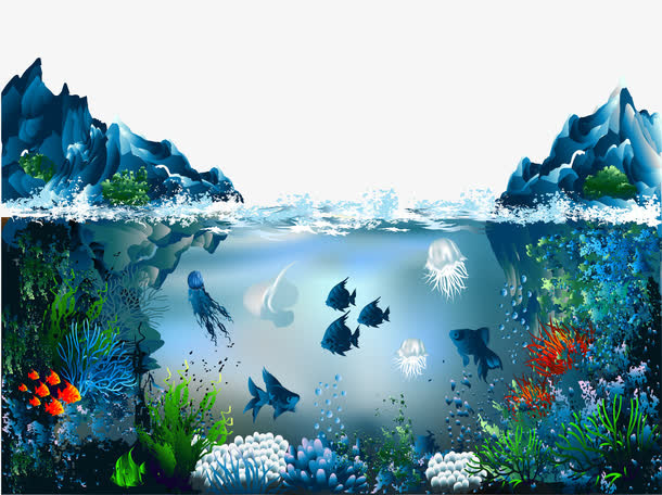 矢量海底世界免抠