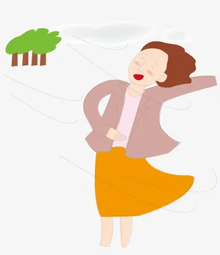 被风吹的女士免抠