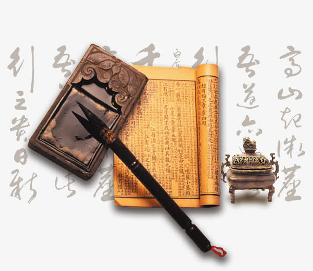 房地产广告水墨古物笔墨年代素材免抠