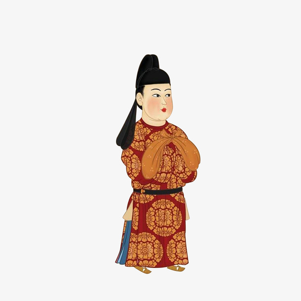 卡通女扮男装的仕女素材免抠
