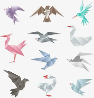 手工折纸动物免抠