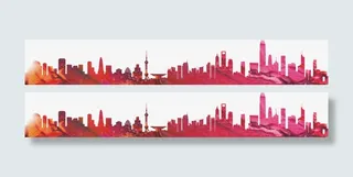 城市剪影素材免抠