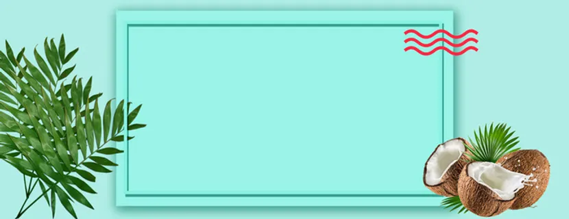 夏日椰汁几何绿叶绿色背景高清