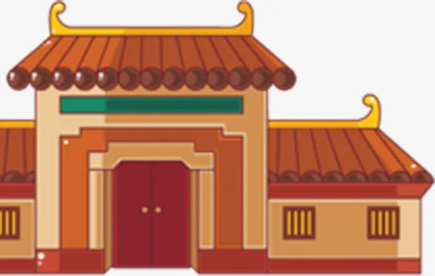 房子红墙红房子春节免抠