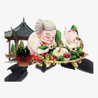 包粽子的老奶奶免抠
