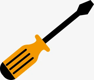 手绘黄色螺丝刀免抠