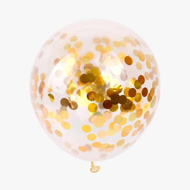 金色纸屑气球免抠