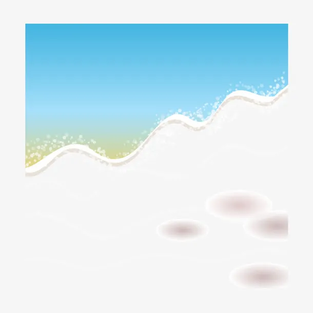 夏日清新海海浪免抠