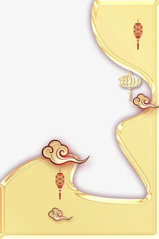 3D微立体金色边框免抠