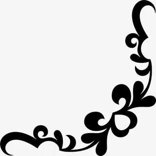 黑色花藤图案免抠