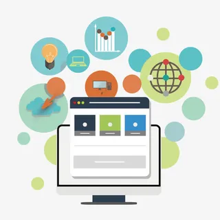 矢量电脑办公统计免抠