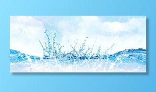 蓝色夏季清凉水花背景高清