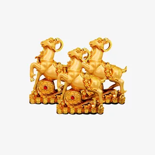 三羊开泰金塑像免抠节日元旦/春节/元宵元素