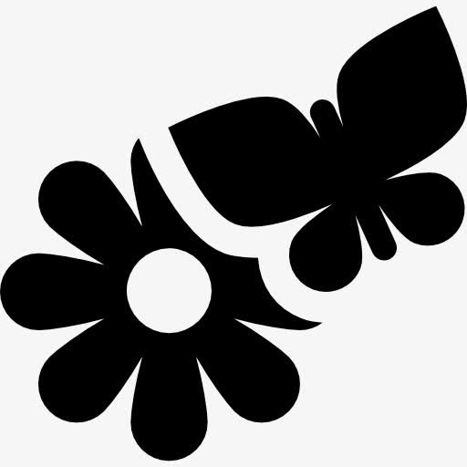 花朵和蝴蝶的图标免抠