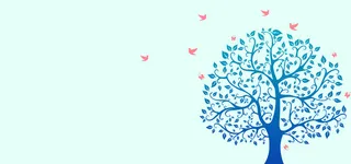 蓝色婚礼渐变简约蓝色banner背景高清