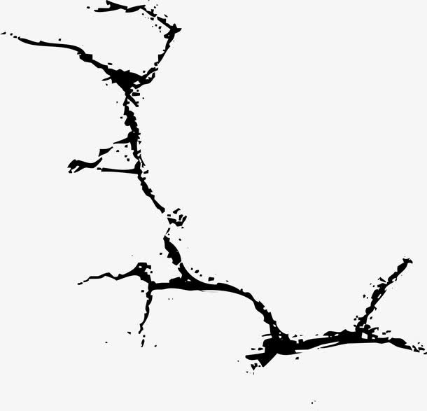 裂痕黑白素材免抠