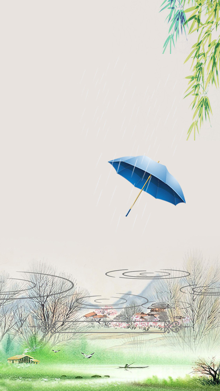 简约春天24节气春分手机端H5背景素材高清