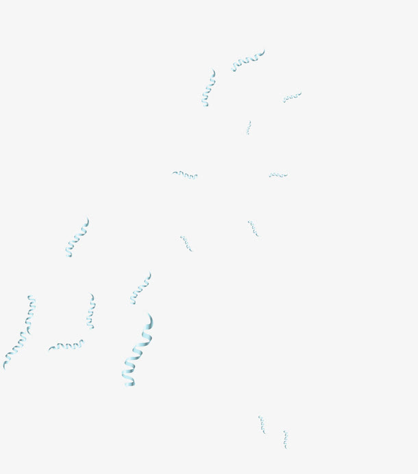 蓝色漂浮彩带免抠