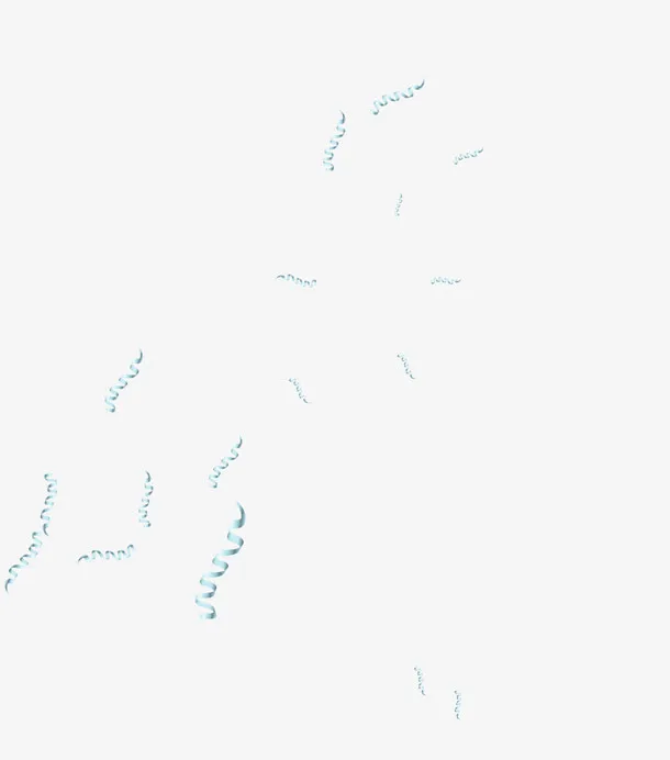 蓝色漂浮彩带免抠
