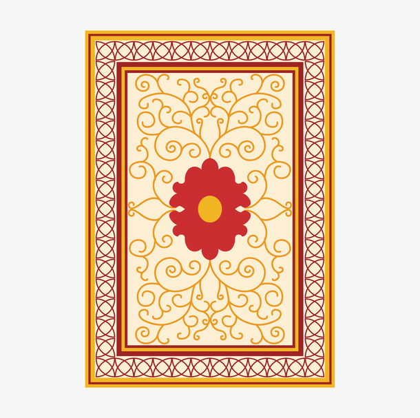 手绘卡通纸牌反面花纹设计免抠