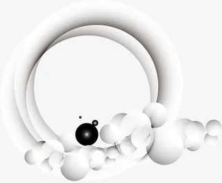 白色圆形漂浮素材免抠