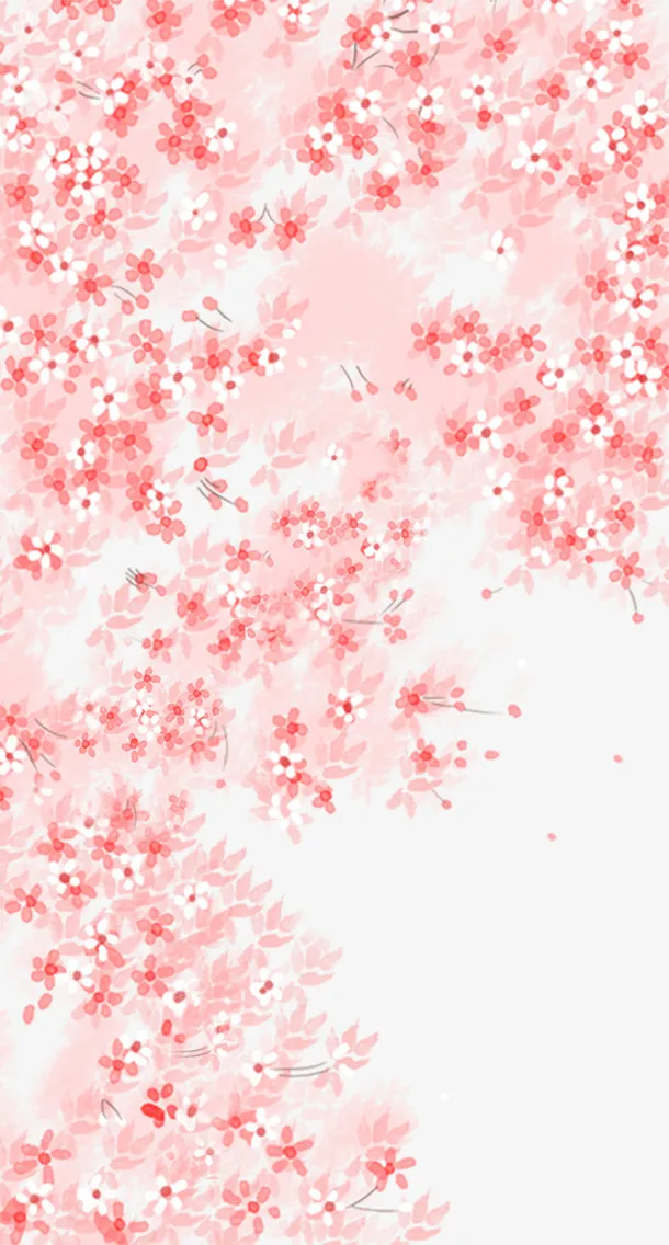 唯美樱花树林免抠