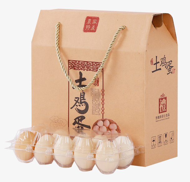 土鸡蛋特产礼盒包装免抠