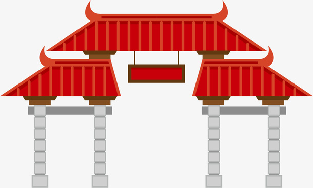 PNG房子红牌匾免抠