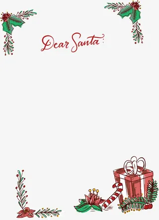 圣诞节手绘的礼物边框免抠