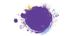 紫色圆形和墨点蝴蝶背景