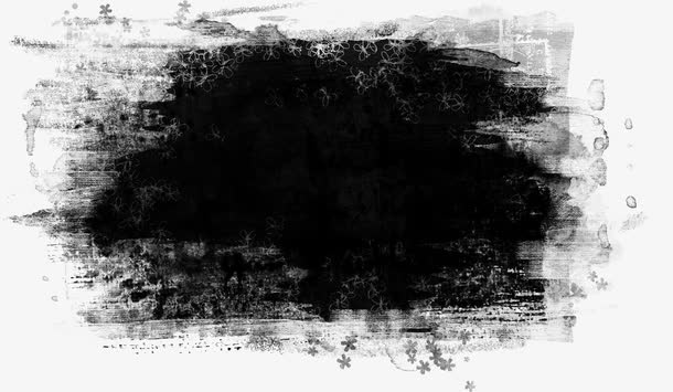 黑色漂亮墨迹蒙版免抠